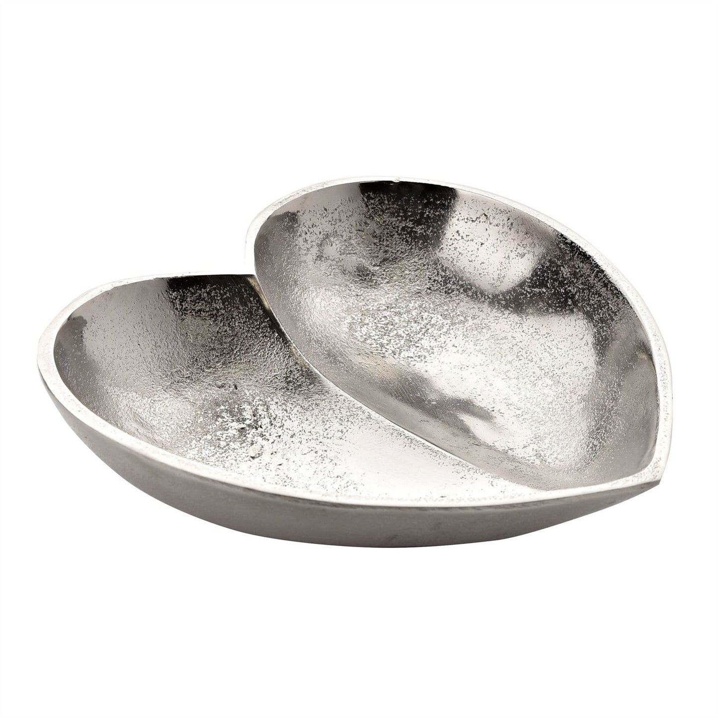 Hestia Silver Metal Heart Shaped Display Bowl 20x20x4cm