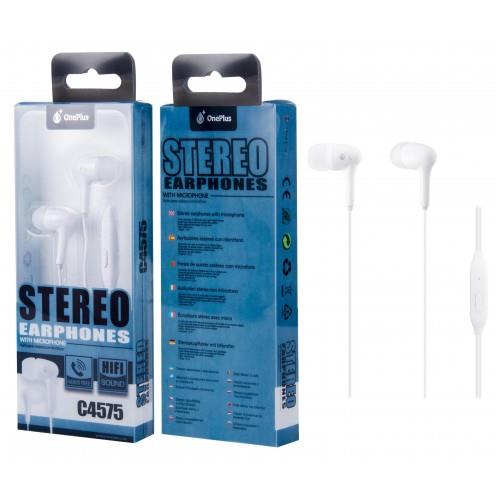 Headphones with Microphone Bubble, 1.2M cable, White