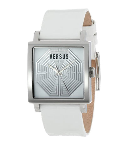 Versus Versace Ladies Fashion White face White Leather Strap watch  - CLEARANCE NEEDS RE-BATTERY