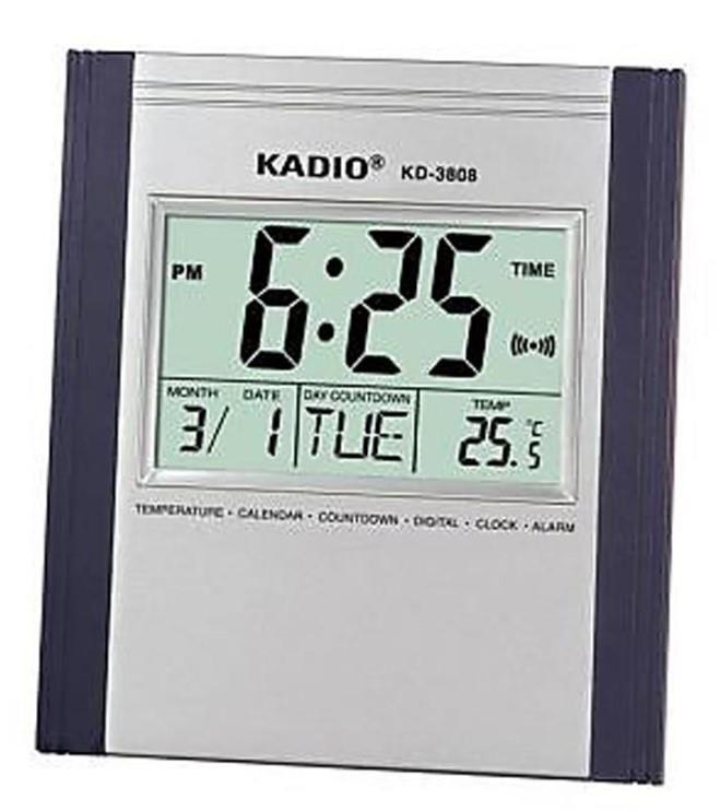 Kadio Digital Wall Mounted Clock with Temperature Day/Date Dispaly KD-3810N Available Multiple Colour