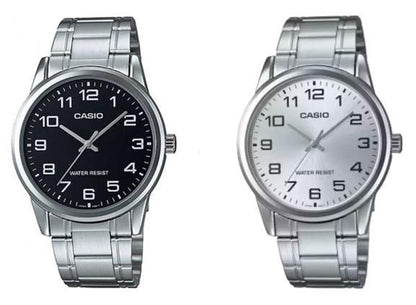 Casio Mens Basic Analogue Stainless Steel Bracelet Easy Reader Dial Watch - MTP-V001D