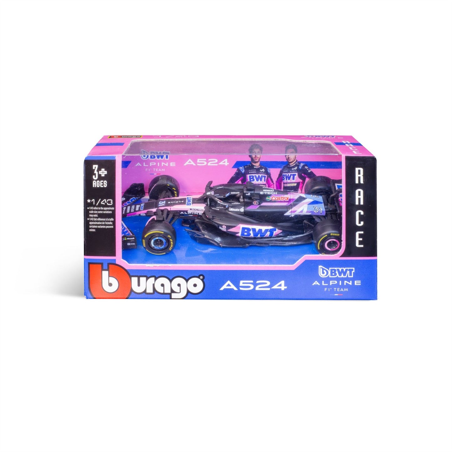 1:43 F1 Bwt Alpine F1 Team A524 2024 Ocon In 12Pc Dispenser - Diecast Model car Collectables