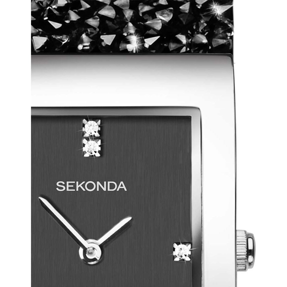 Sekonda Ladies Bling Rocks Black Brass Case & Bracelet with Black Dial Watch 40424