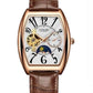 Longbo Mens Automatic Hollow mechanical Dial Analogue Rose/Brown Leather Strap Watch