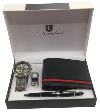 Luis Cardini Mens Watch, Pen, Wallet & Keychain Gift Sets 27147 Watch Model & Colour's May Varied