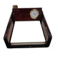 Miniature Clock With Brown Notepad Holder Solid wood IMP201 - CLEARANCE NEEDS RE-BATTERY