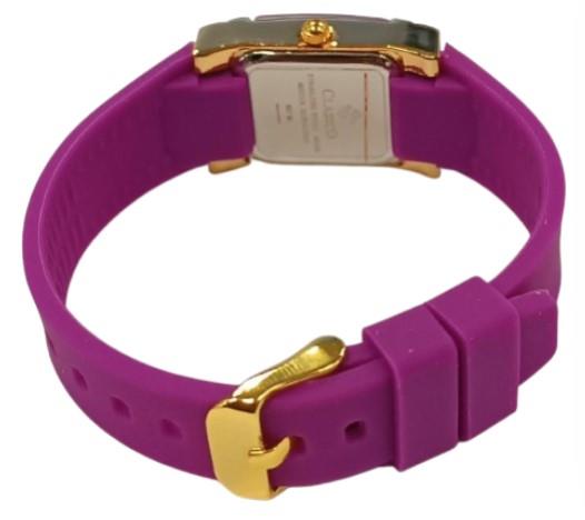 Clasico Ladies Bling Water Resistant Square Dial Rubber Strap Watch Available Multiple colour