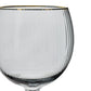 Hestia Set of 2 Grey Gin Glasses with Gold Rim