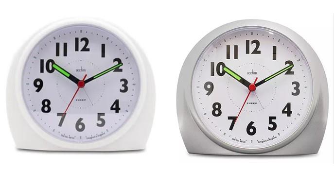 Acctim Jefferson Silent Sweep, Crescendo and Light features Bedside Alarm Clock 1648 Available in Multi Colour