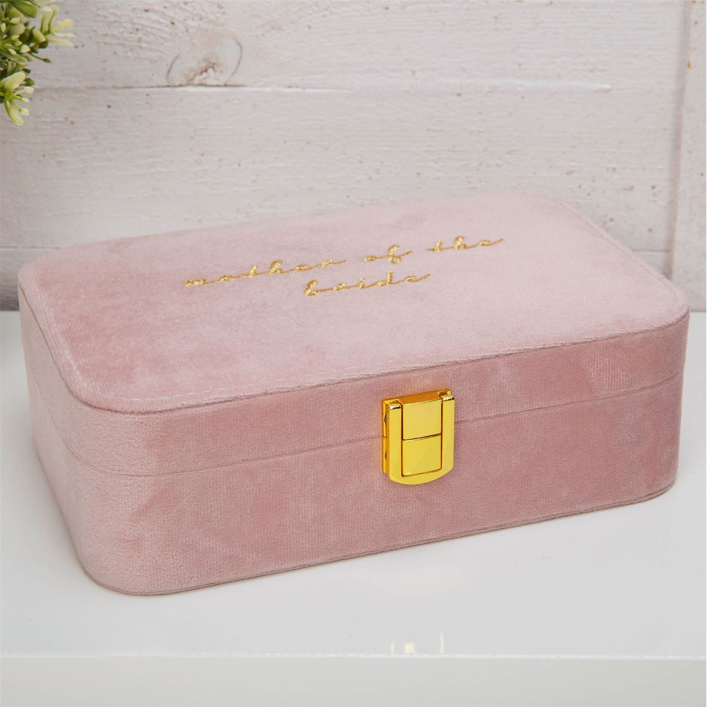 Amore Pink Velvet Jewellery Box "Mother of The Bride"