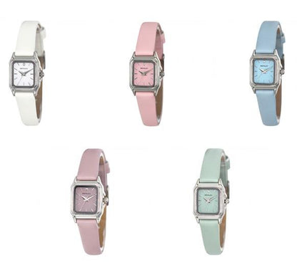 Henley Ladies Fashion Petite Rectangular Dial Leather Strap Watch H06181 Available Multiple Colour