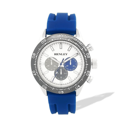 Henley Mens Coloured Eye Silicone Sports Watch - Black/Blue/Orange/Green