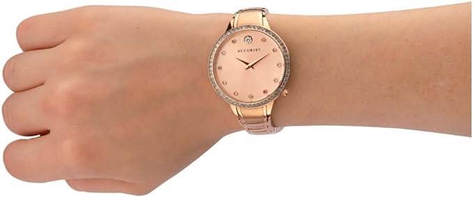 Accurist Ladies Bling Rose Gold Dial And Bracelet Watch 8342 – DK