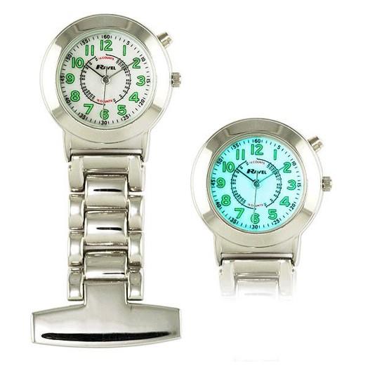 Ravel Nurse Fob Watch with EL Backlight - Silver R1101EL