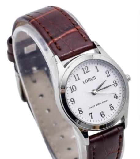 Lorus Ladies Basic White Dial Brown Leather Strap Watch RRS57UX9 BRAND NEW BUT NEEDS BATTERY