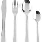 Salter 16Pcs Bakewell 18/0 Stainless Steel Cutlery Set - Forks, Knives, Dessert Spoons & Teaspoons