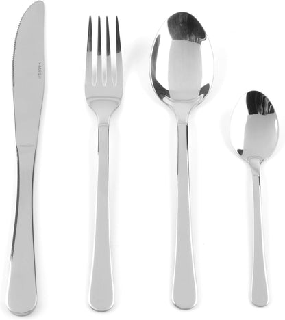 Salter 16Pcs Bakewell 18/0 Stainless Steel Cutlery Set - Forks, Knives, Dessert Spoons & Teaspoons