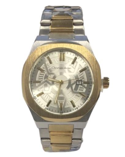 Christyan Arden Mens Fashion Octagon Dated Dial Analogue Metal Bracelet Strap Watch Available Multiple Color