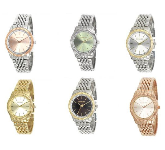 Henley Ladies Fashion Dress Bracelet Watch H07328 Available Multiple Colour