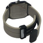 Heryi Rubber Gents Fashion Quartz Square Date Silver Multi Dial Light Grey Rubber Magnetic Strap Watch