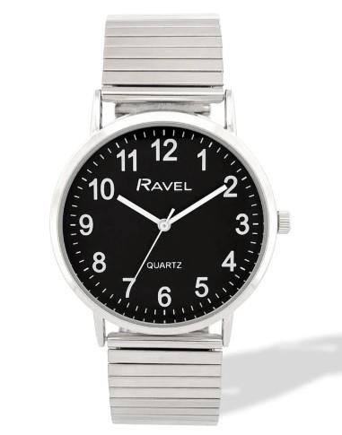 Ravel Mens Basic Everyday Dial Stainless Steel Expander Bracelet Watch Available Multi Colour