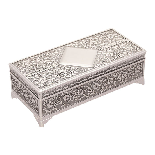 Sophia Silverplated Trinket Box Ant Fin Oblong with Feet