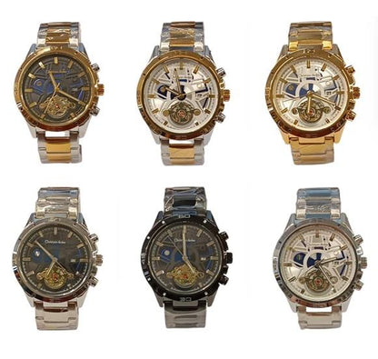 Christyan Arden Mens Dated Dial Analogue Metal Bracelet Strap Watch Multiple colours available