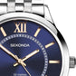 Sekonda Mens Dated Round Blue Dial Stainless Steel Bracelet Watch 1197