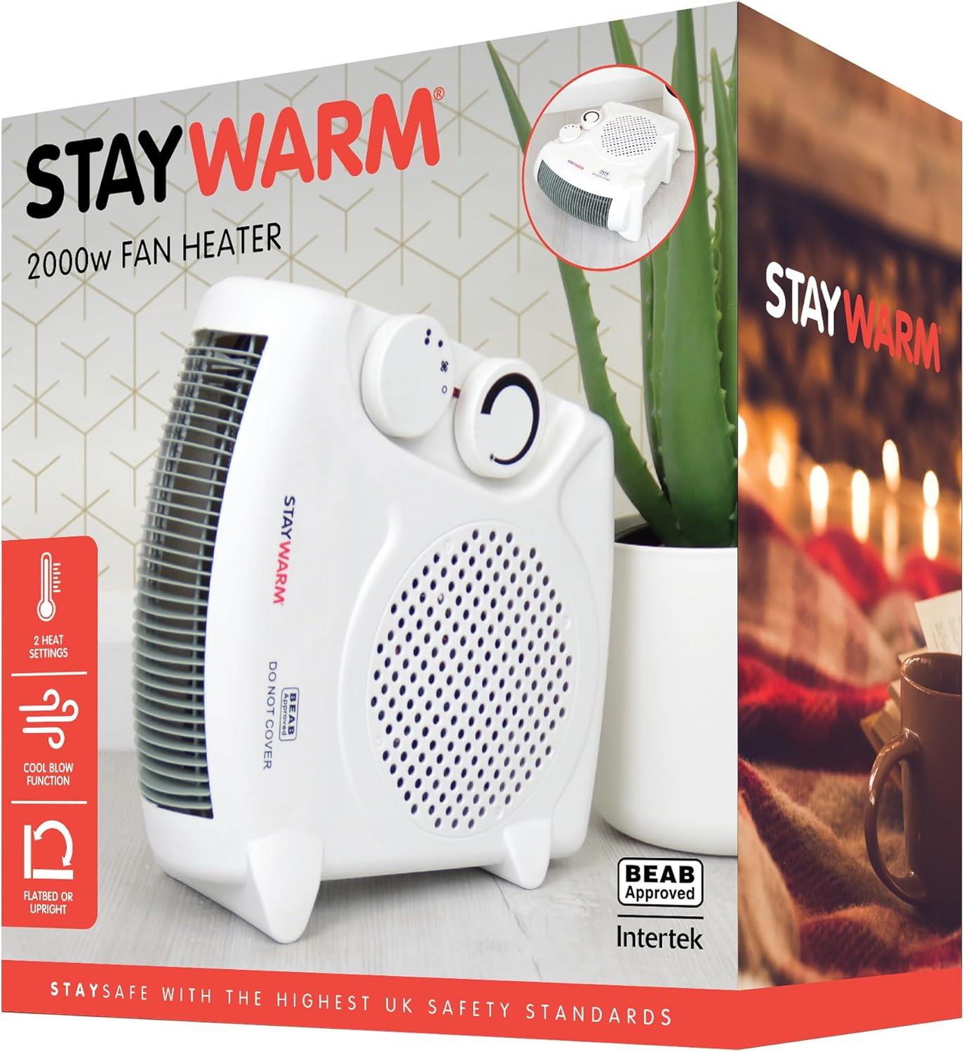 StayWarm 2000w Upright / Flatbed Fan Heater