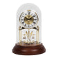 Rhythm Anniversary Mantel Clock Wood Base Glass Dome