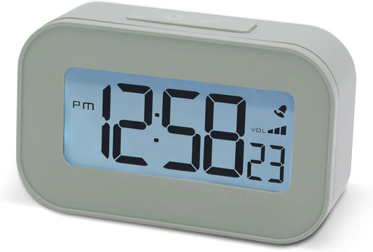 Acctim Kyle Digital Alarm Clock, LCD Digital Display with White Backlight, Snooze Function, Volume Control (Soft Lichen)