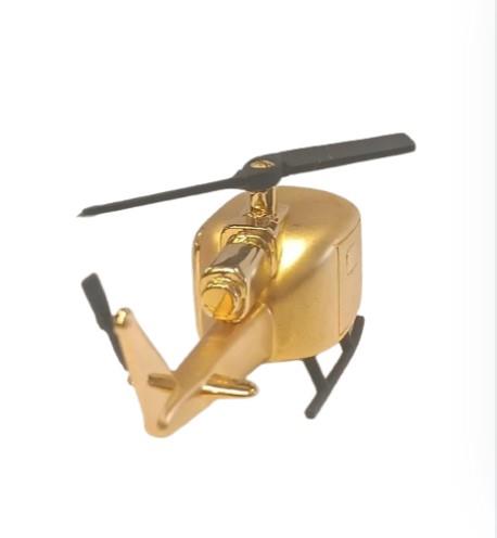 Miniature Clock Helicopter Goldentone Plated Solid Brass IMP1034 - CLEARANCE NEEDS RE-BATTERY