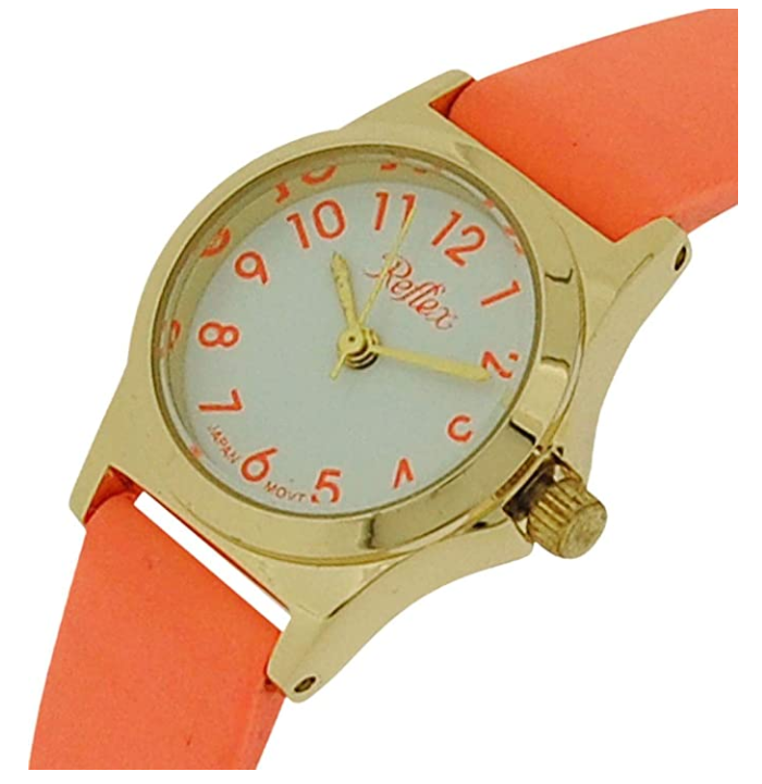 Reflex Girls Ladies White Dial Leather Strap Available Multiple Colour Strap Watch  Models May Vary - CLEARANCE NEEDS RE-BATTERY
