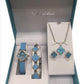 Paul Salatini Ladies Fashion Bling Dial Leather Strap Watch Bracelet, Necklace & Earrings Gift Sets 2530 Available Multiple Colour