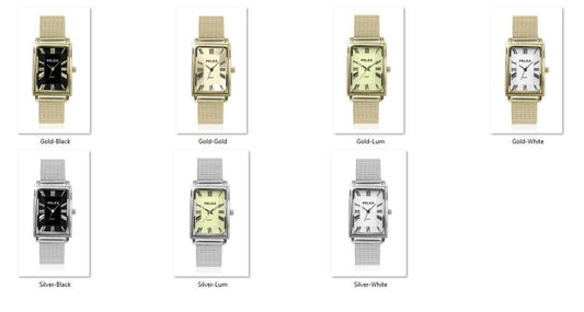 PELEX Mens Roman Numerals Expander Bracelet Quartz Watch PLX-021 Available Multiple Colour