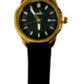 Heryi Rubber Gents Fashion Quartz Date Black Hexagon Dial Black Rubber Magnetic Strap Watch