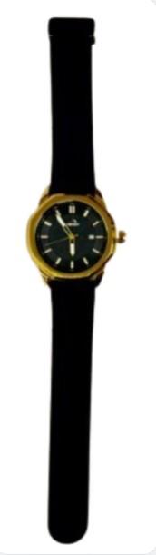 Heryi Rubber Gents Fashion Quartz Date Black Hexagon Dial Black Rubber Magnetic Strap Watch