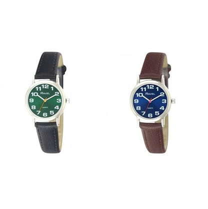 Ravel Women's Classic Colour Dial Leather Strap Watch R0105.LCD
