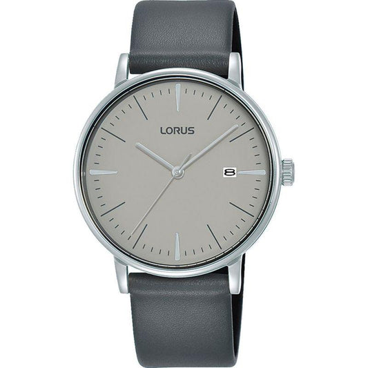 Lorus Mens/Ladies Grey Dated Dial Grey Leather strap Watch RH999NX9