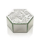 Sophia Mirrored Floral Pattern Hexagonal Trinket Box