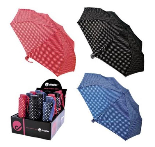 Drizzles Super Mini Assorted Spot Umbrella (BOX OF 12) UU0263