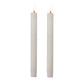 Set of 2 LED Wax Taper Candles White 24cm