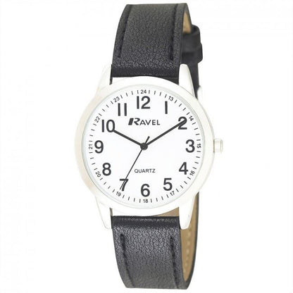 Ravel Mens Basic Classic Leather Strap Watch R0132GC Available Multiple Colour