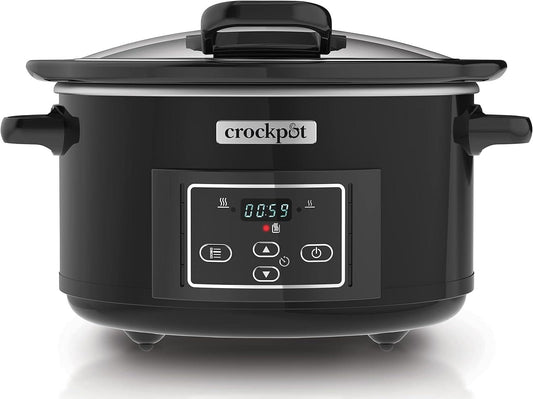 Crockpot Lift and Serve Digital Slow Cooker with Hinged Lid and Programmable Countdown Timer | 4.7 L REFURBISHED