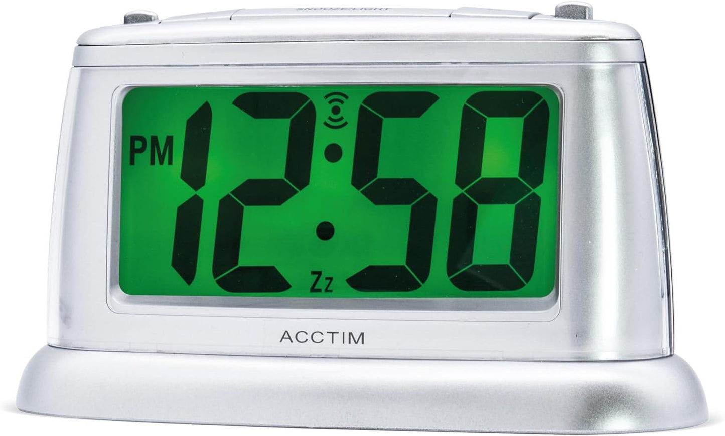 Acctim Juno Large Digit Silver Smartlite Digital Alarm clock 14847