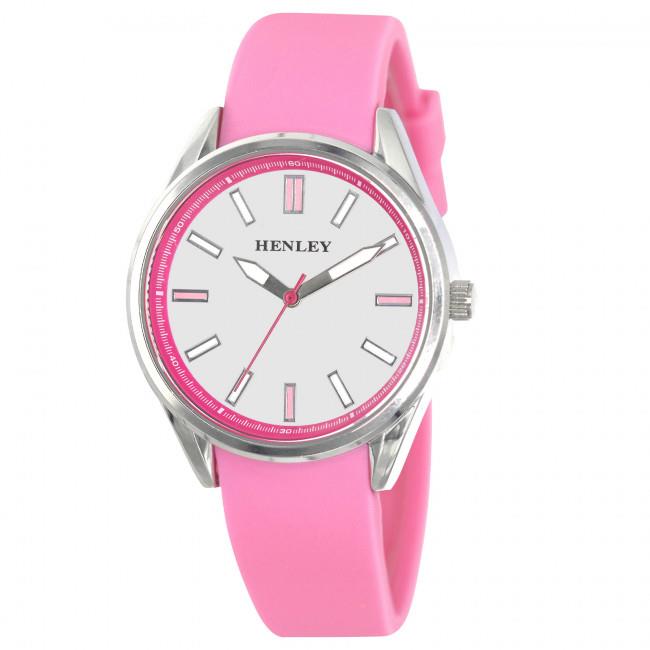 Henley Ladies Sports White Dial Coloured Rubber Strap Watch H06177 Available Multiple Colour
