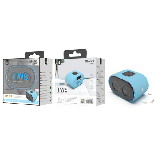 Mini Bluetooth TWS Speaker Candy, 3W, 300mAh, LED Light, BTS 5.0, Blue