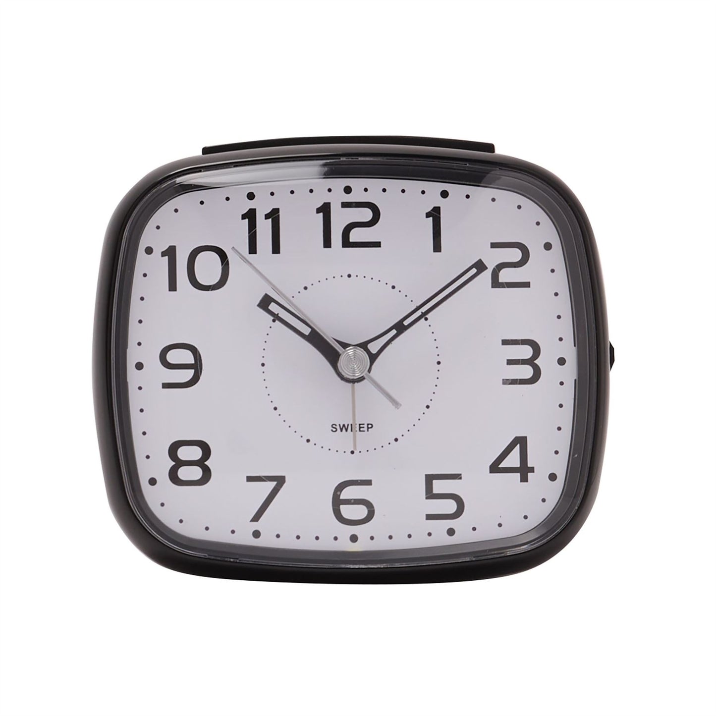 Wm.Widdop Silent Sweep Square Alarm Clock with Illuminated Button - Black