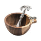 Hestia Acacia Dip Bowl and Spreader Set Palm Tree