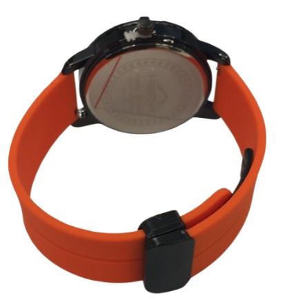 Heryi Rubber Gents Fashion Quartz Date Orange Round Multi Dial Orange Rubber Magnetic Strap Watch